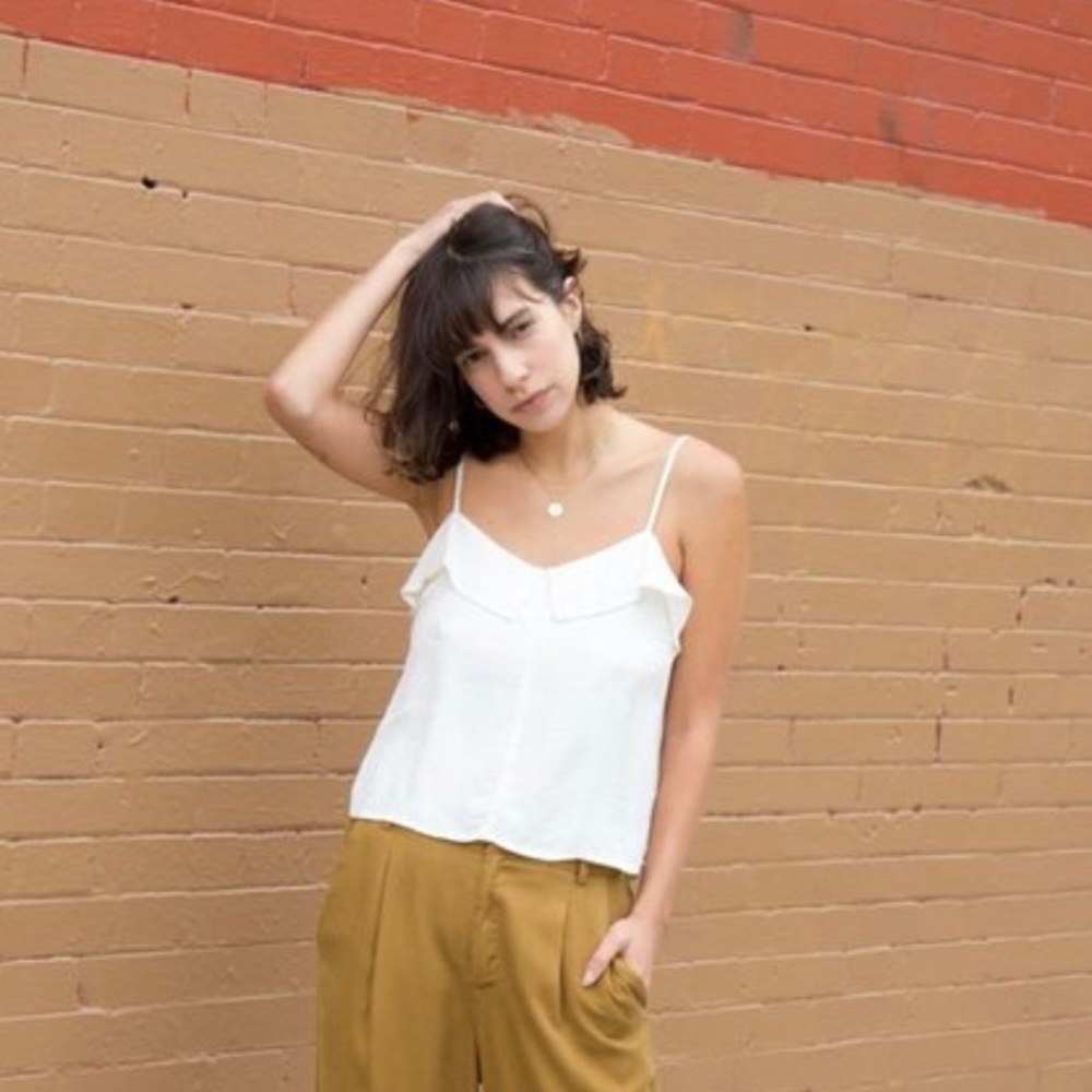 White jacquard cropped cami